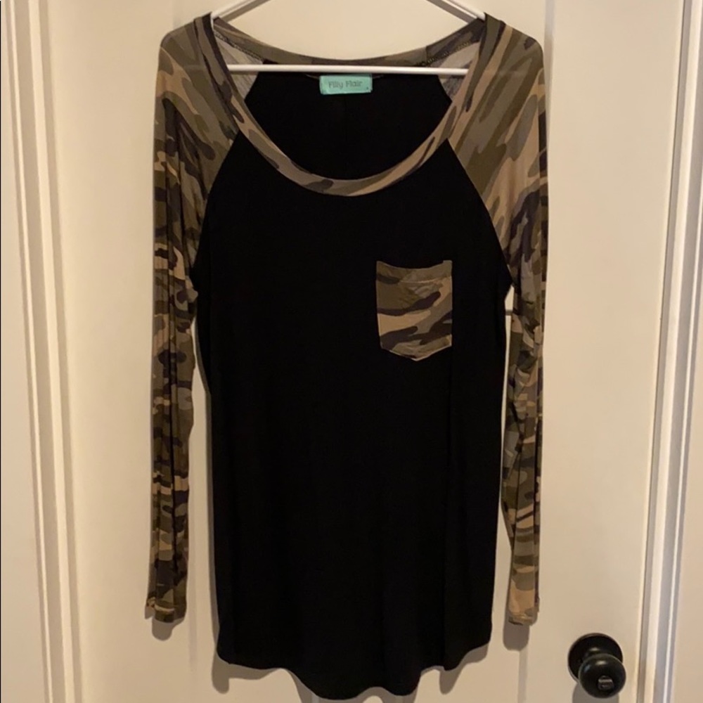 Camo raglan tunic